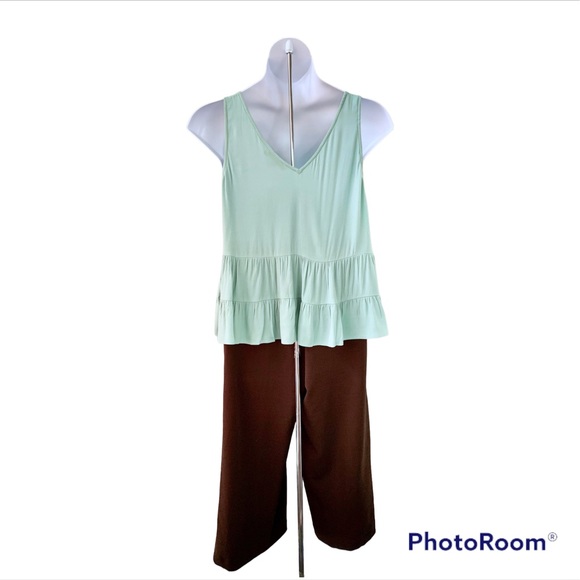 NWT Women’s LOFT Peplum Swing Tank - Aqua Green - Size Medium - Picture 4 of 11